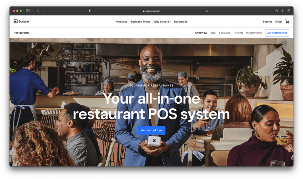 square for restaurants pos homepage - best pos systems for coffee shops and cafes