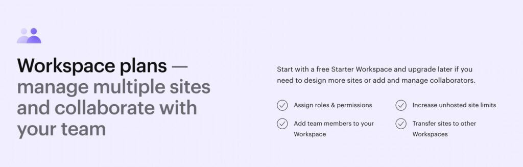 Workspace plans: Editor X vs Webflow
