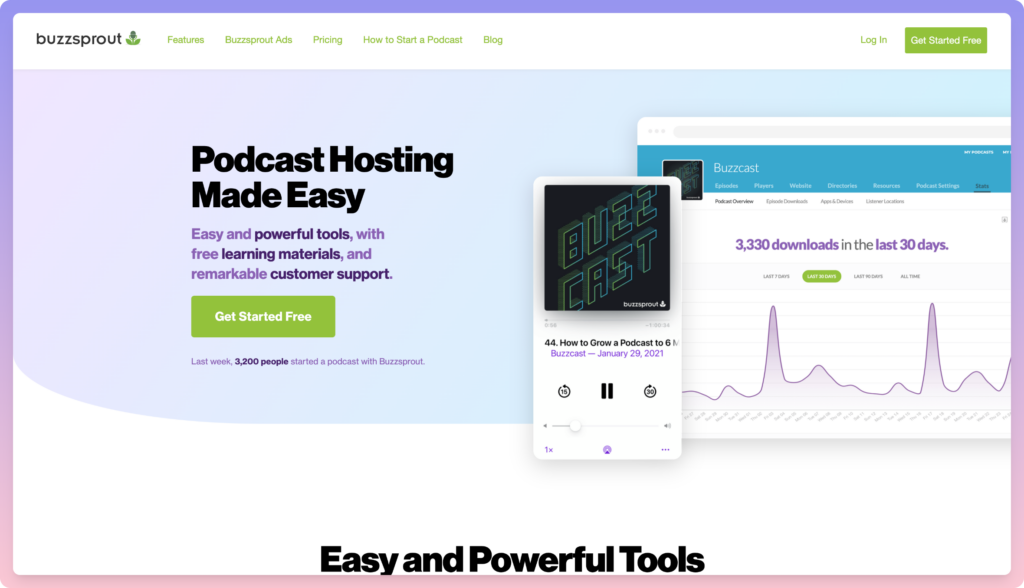 buzzsprout - best podcast hosting platform