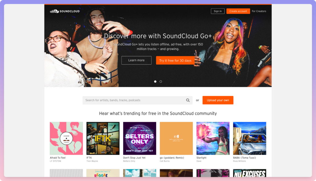 soundcloud - best podcast hosting platform