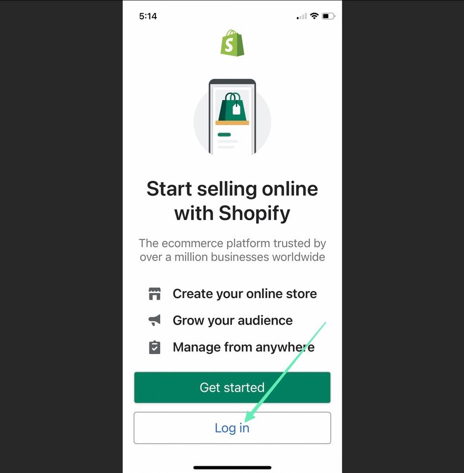 log in to Shopify Admin