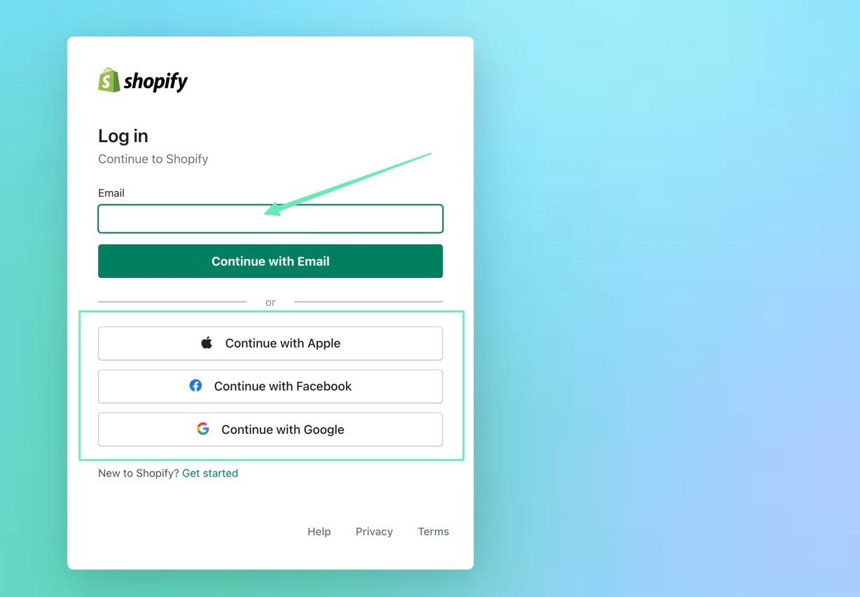 log in with email or social
