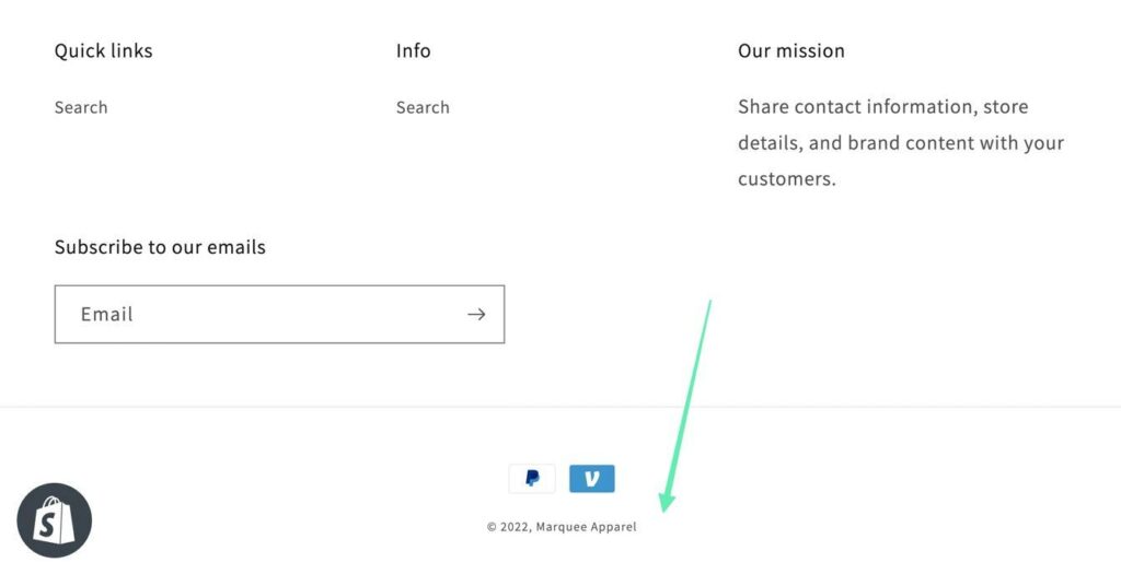 how to remove Powered By Shopify