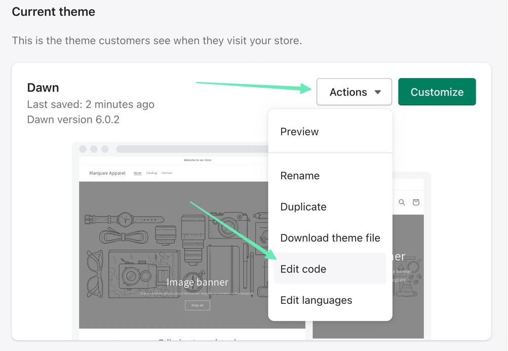 edit code button