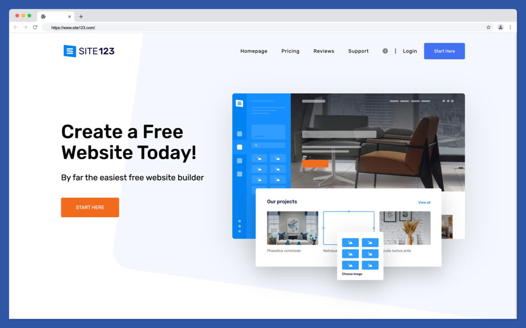 site123 - best webflow alternatives