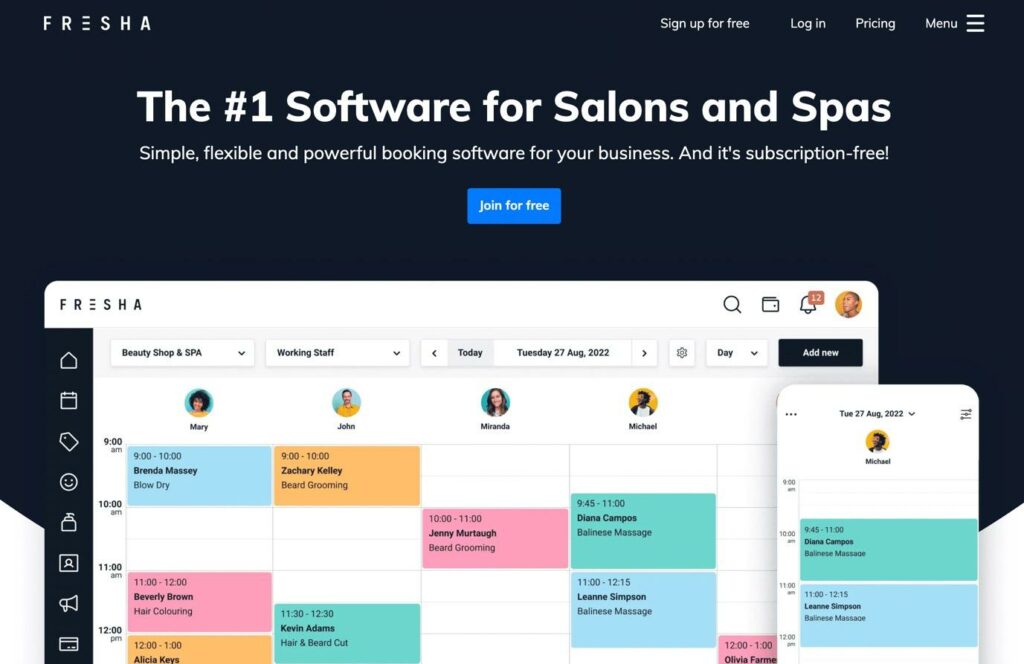 fresha - best free appointment scheduling apps