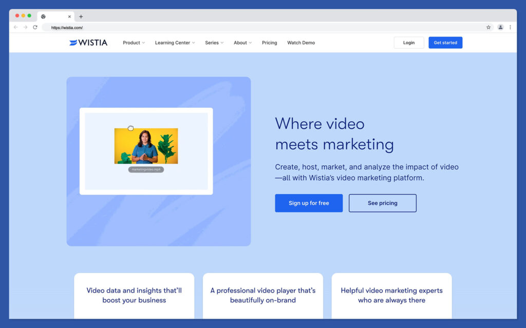 wistia - best youtube alternatives