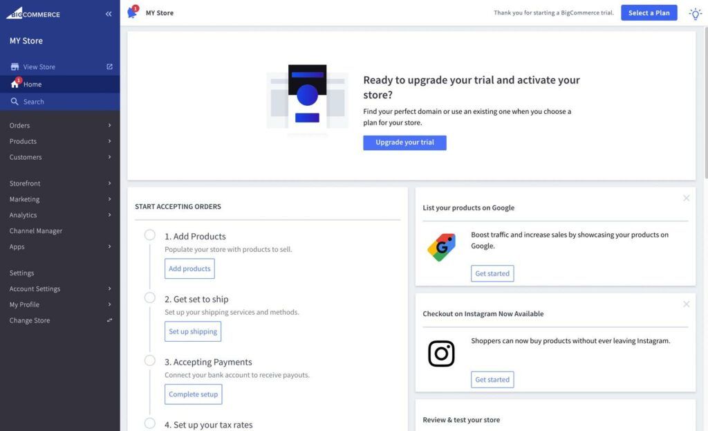 Squarespace vs Bigcommerce for features