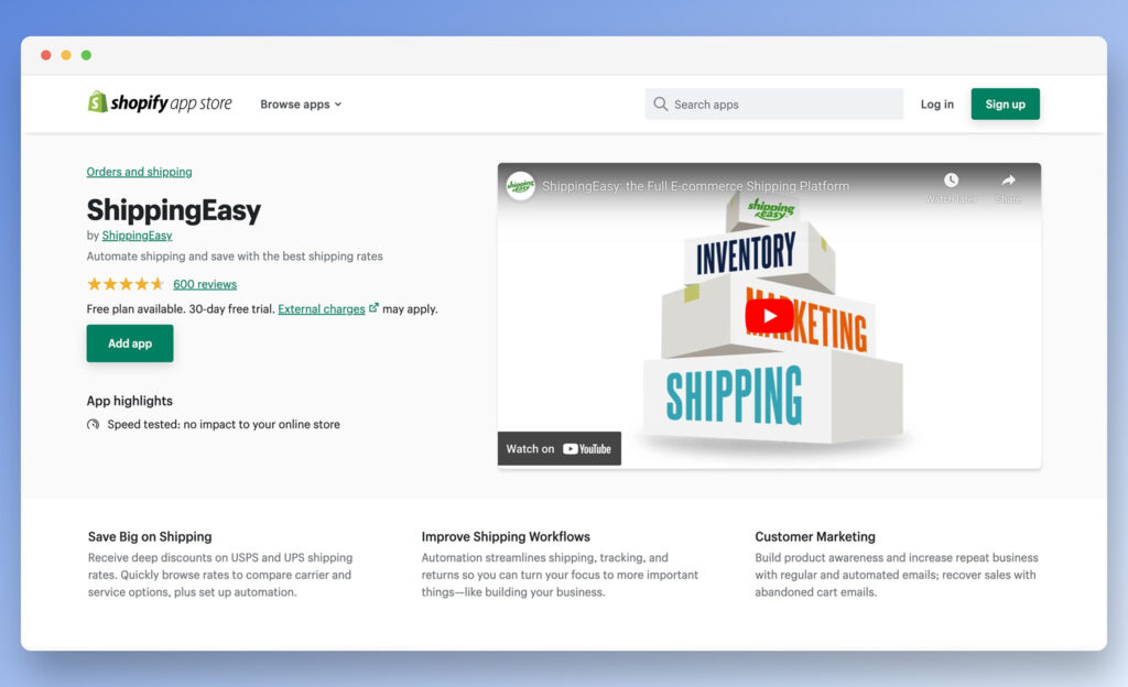 shippingeasy - best shopify shipping apps