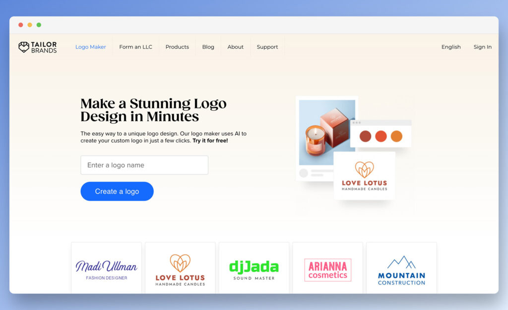 tailor brands logo maker - best free logo maker