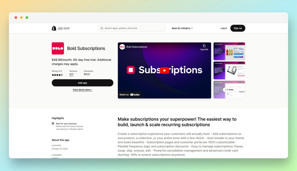 bold subscriptions - Best Shopify Subscription AppsBest Shopify Subscription Apps