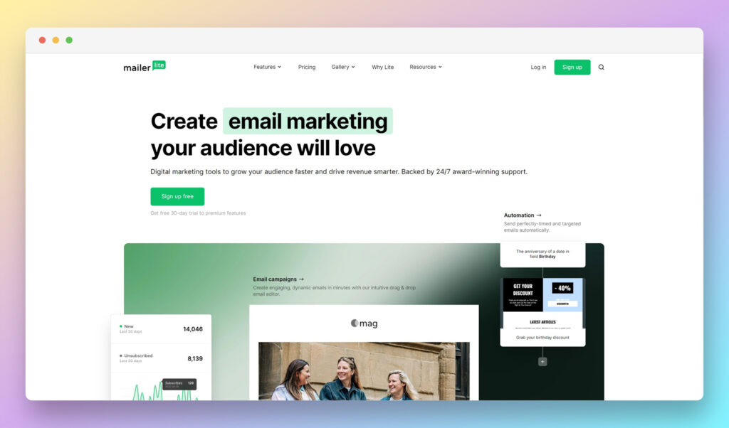 mailerlite - best email marketing software for ecommerce