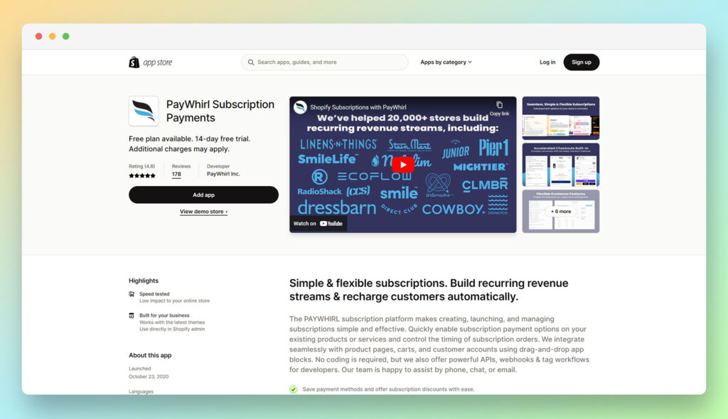 paywhirl - Best Shopify Subscription AppsBest Shopify Subscription Apps