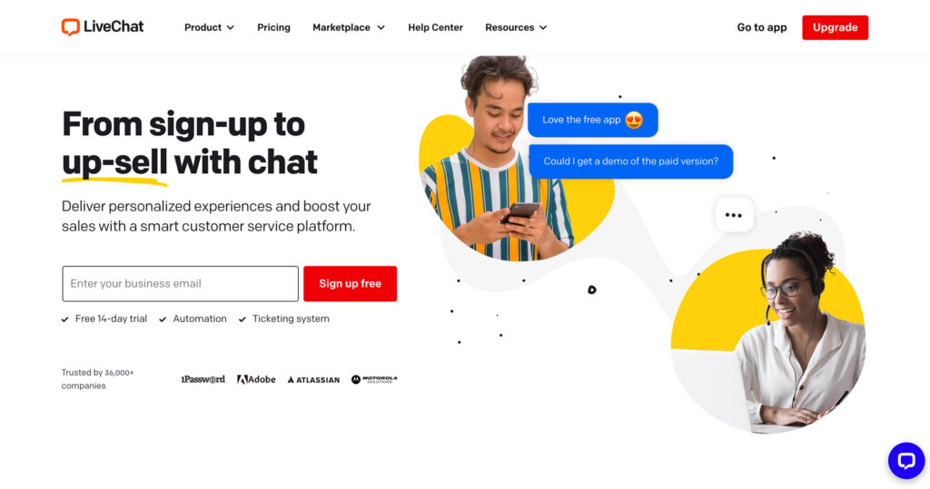 livechat pricing - homepage