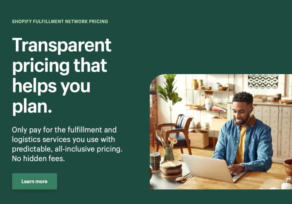 pricing for the Shopify Fulfillment Network