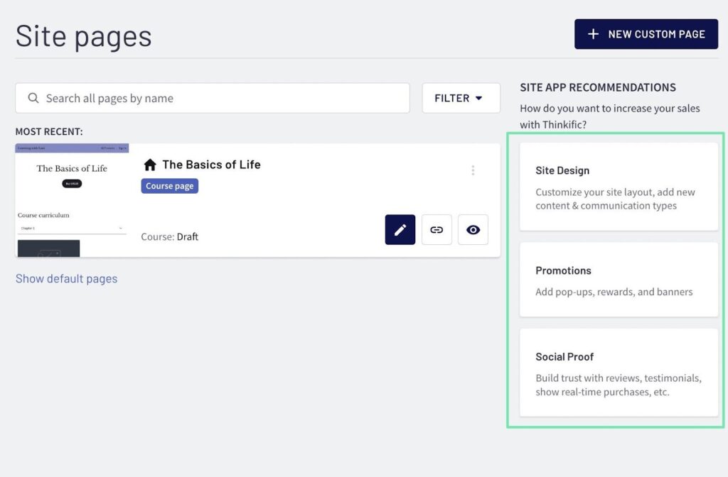using apps for the site