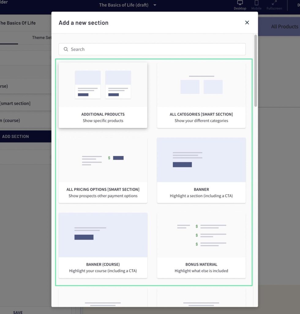 how to create an online course for free with prebuilt sections