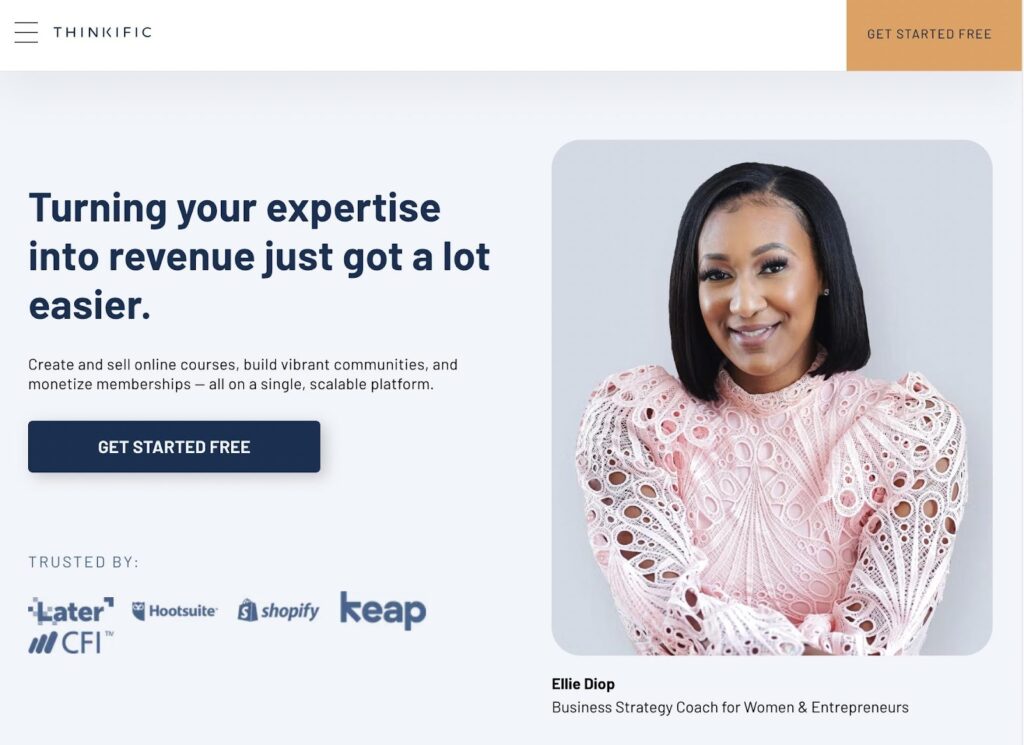 the Thinkific website