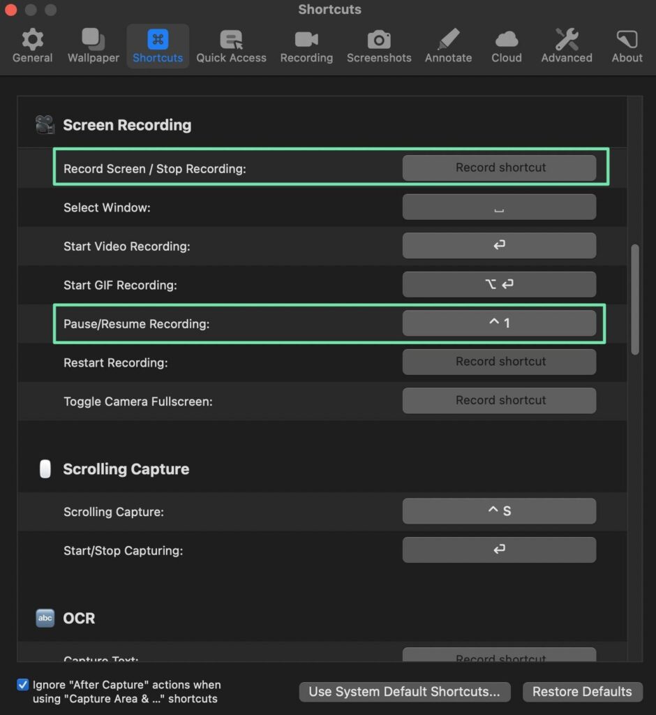 how to create a screencast with keyboard shortcuts