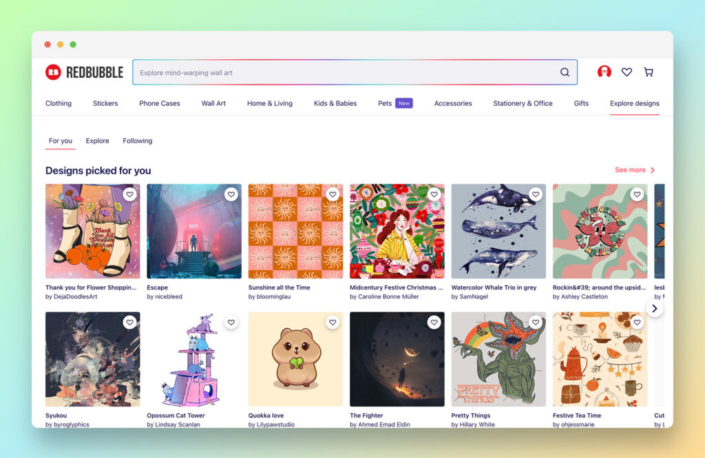 redbubble - Best Eco-Friendly Print on Demand Companies