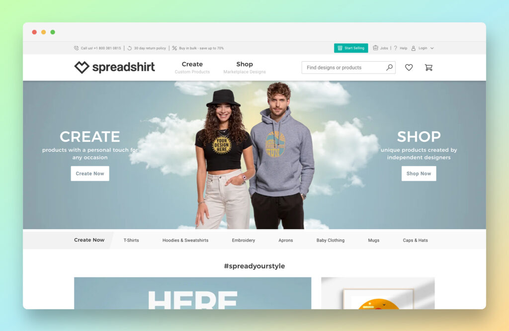 spreadshirt - Best Eco-Friendly Print on Demand Companies