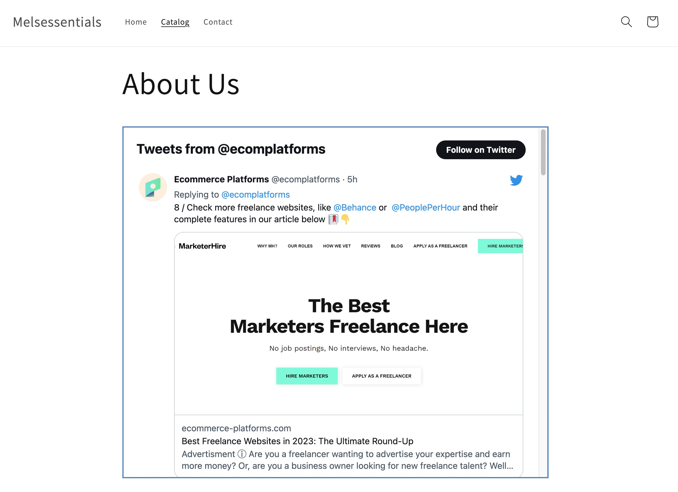the results on the frontend