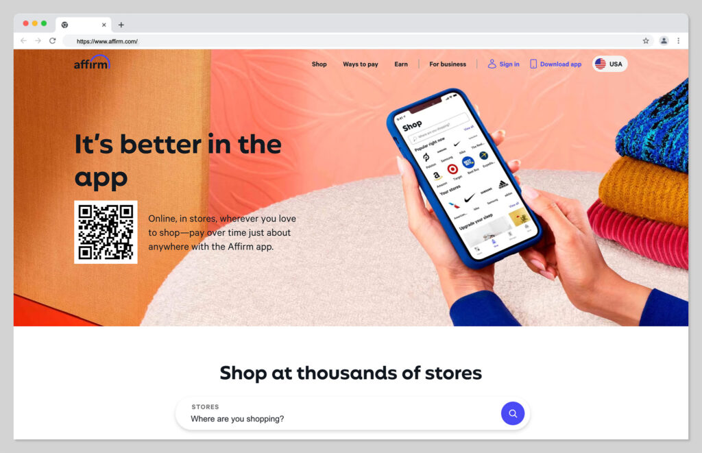 affirm homepage - affirm vs klarna