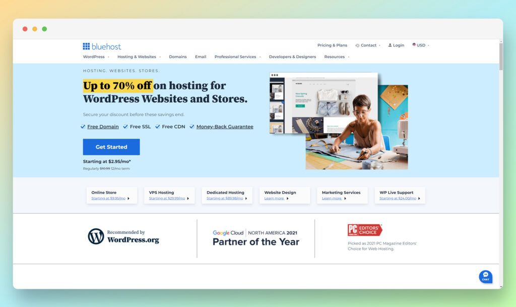 Bluehost - Best Ecommerce Hosting Platforms to Consider in 2023