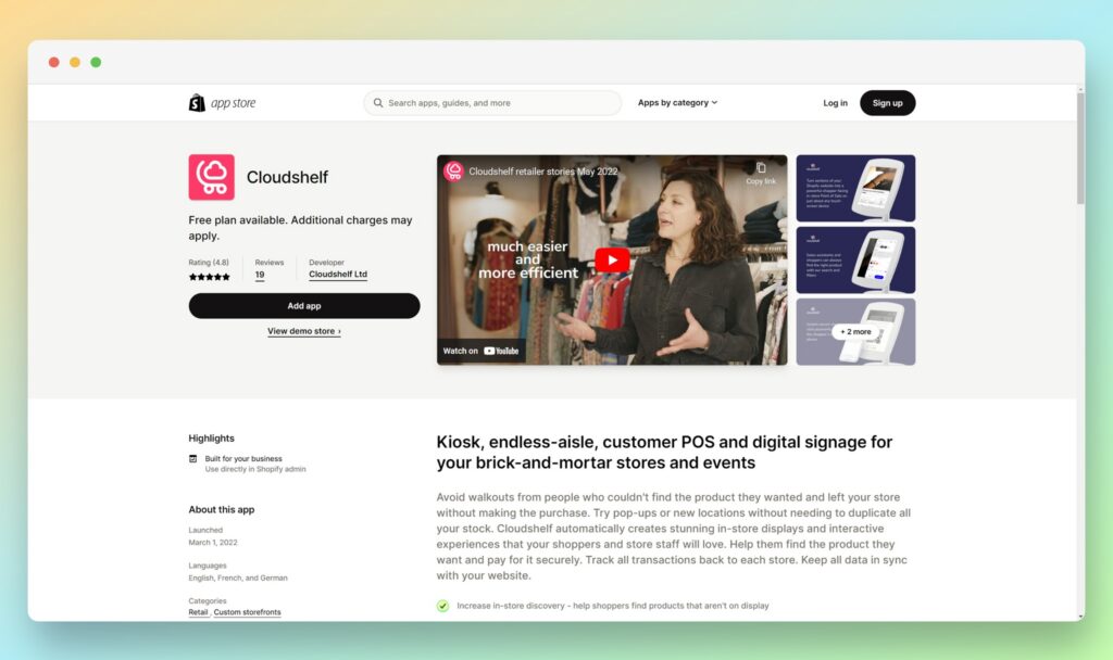 Cloudshelf - Best POS Apps for Shopify