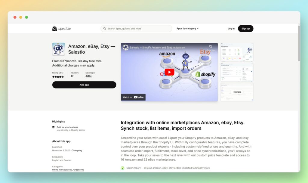 Salestio - Best Ebay Apps for Shopify