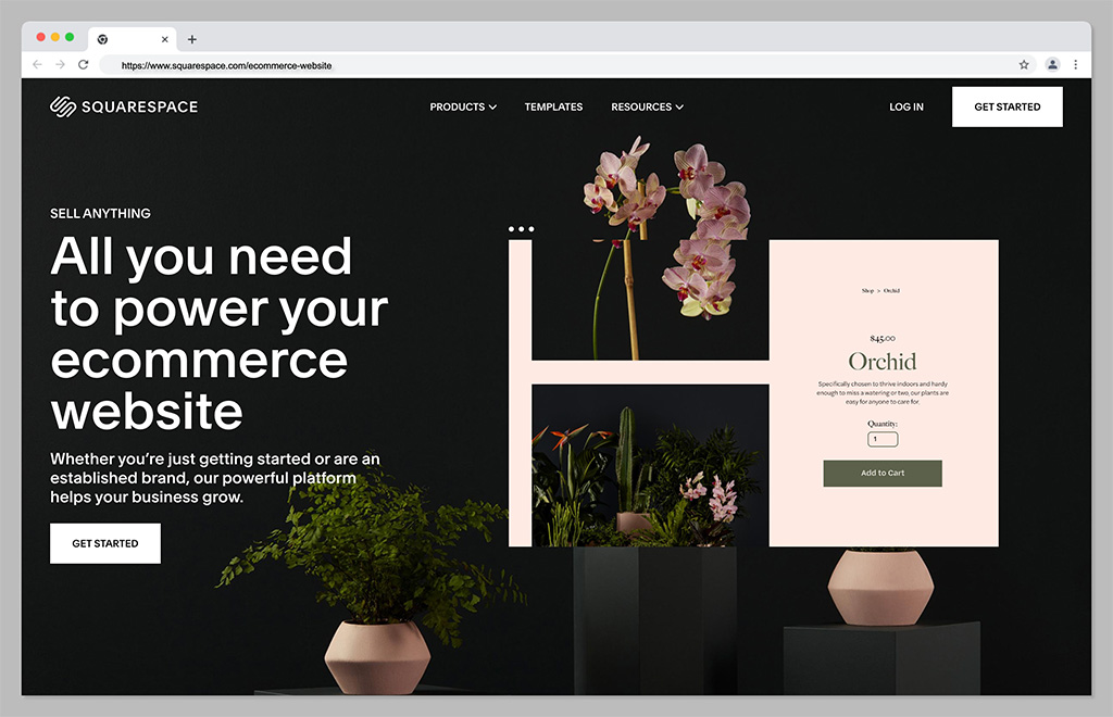 squarespace homepage - best fre ecommerce platform